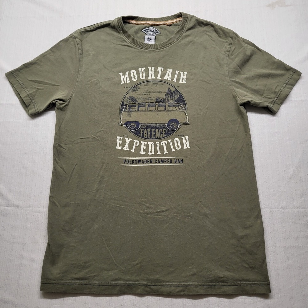 Fat Face T Shirt Mens Small Green Volkswagen Graphic Short Sleeve Crewneck 70s